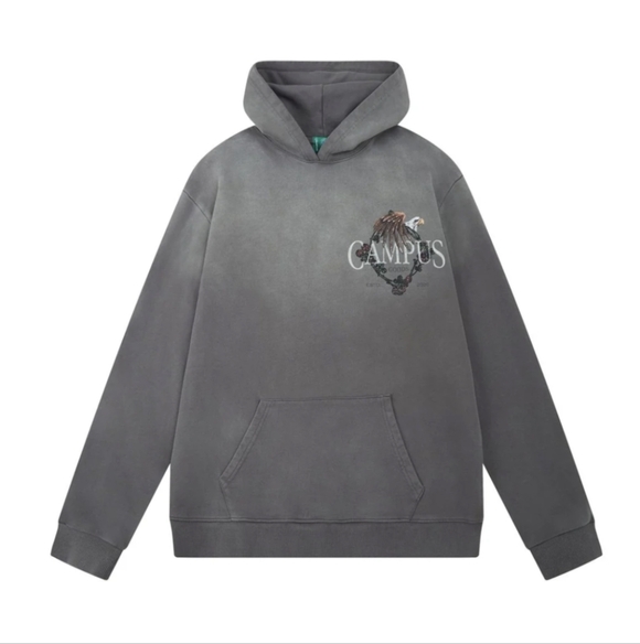 NWT Campus Goods Dreamcatcher Hoodie (Sun Fade Wash Grey) - Picture 2 of 4